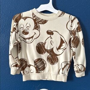 Cream and Brown Mickey Mouse Sweater